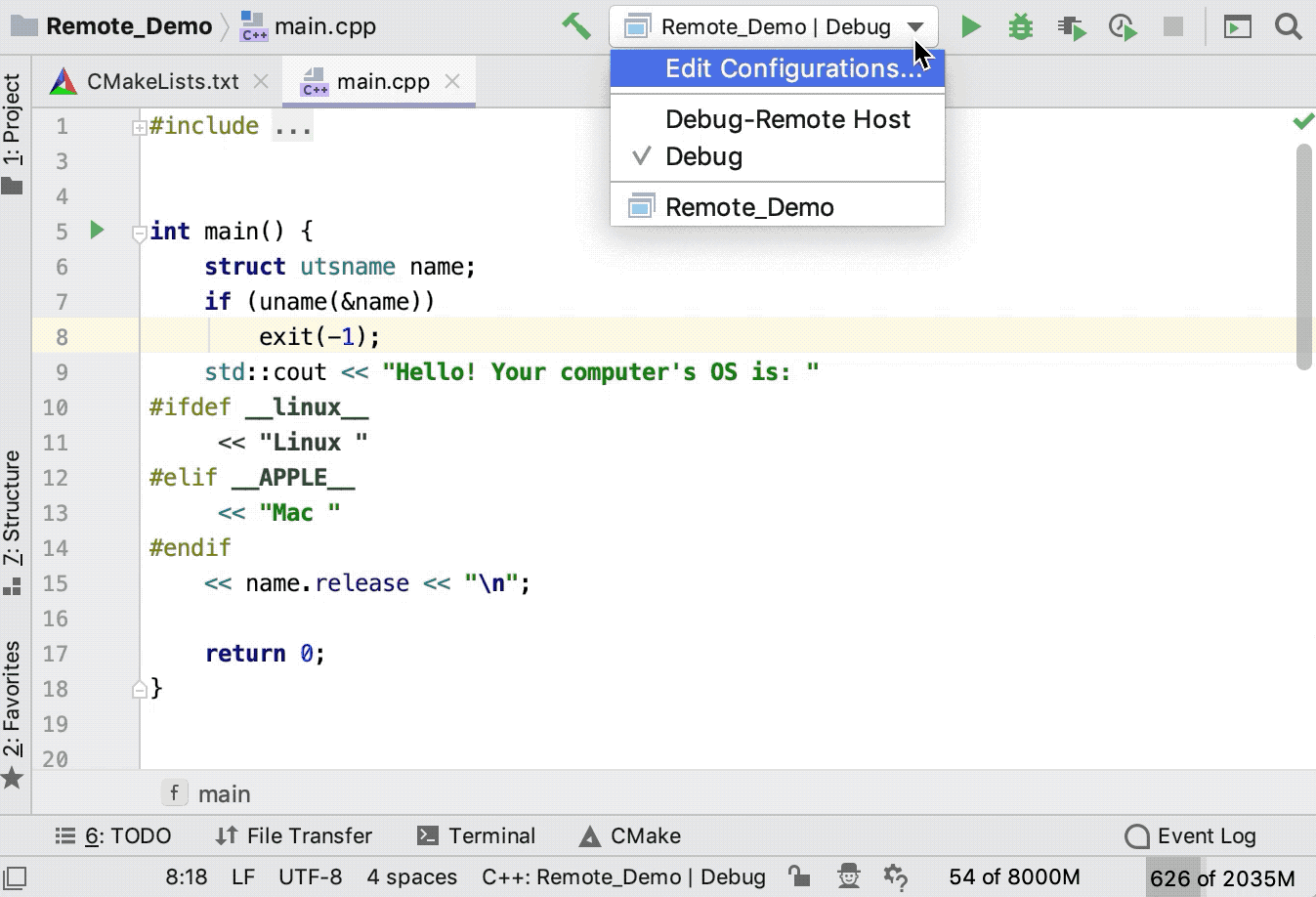 Remote with local sources | CLion Documentation