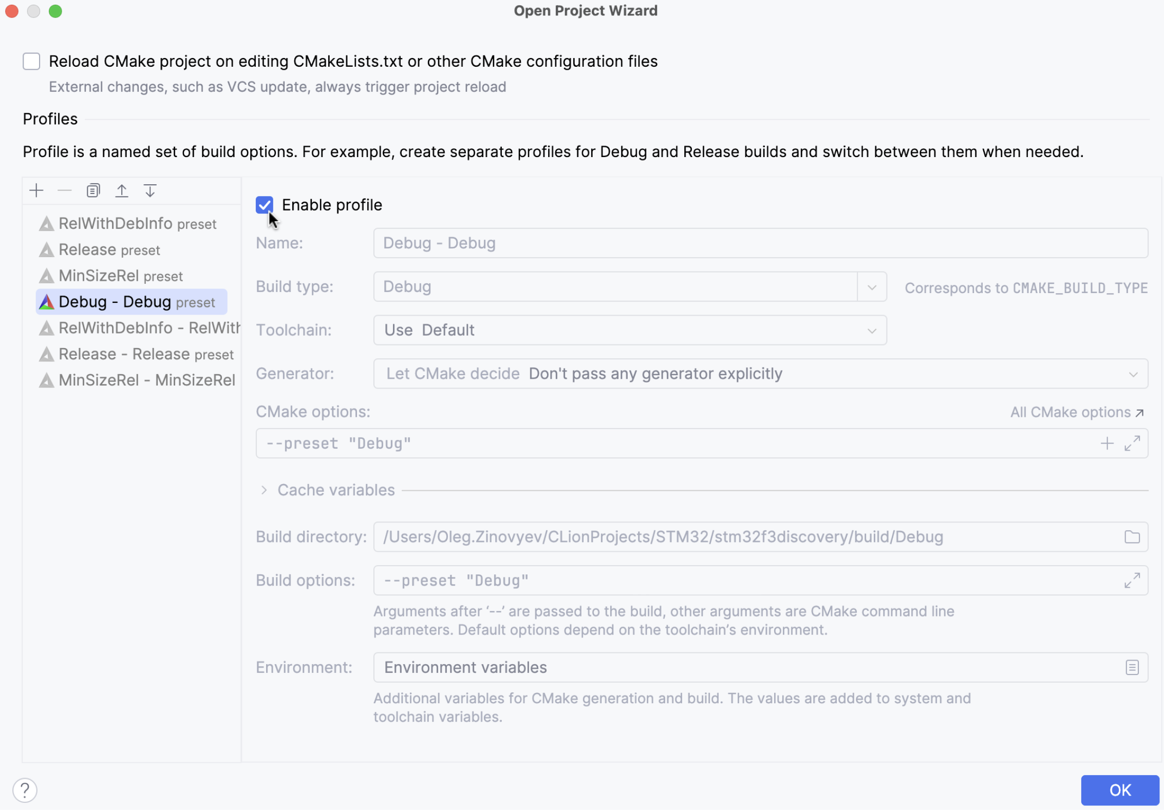 cmake profile