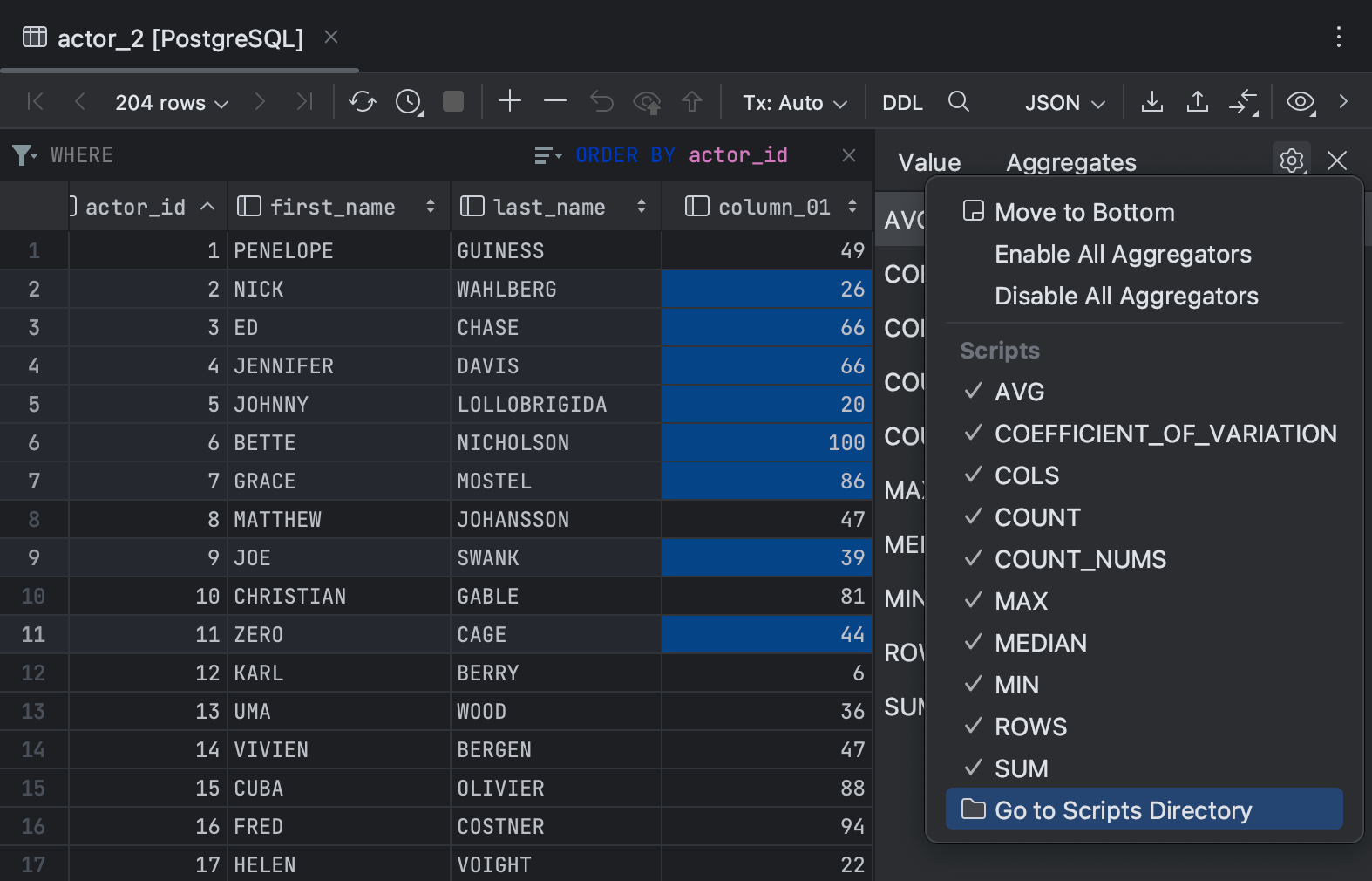 View data | DataGrip Documentation