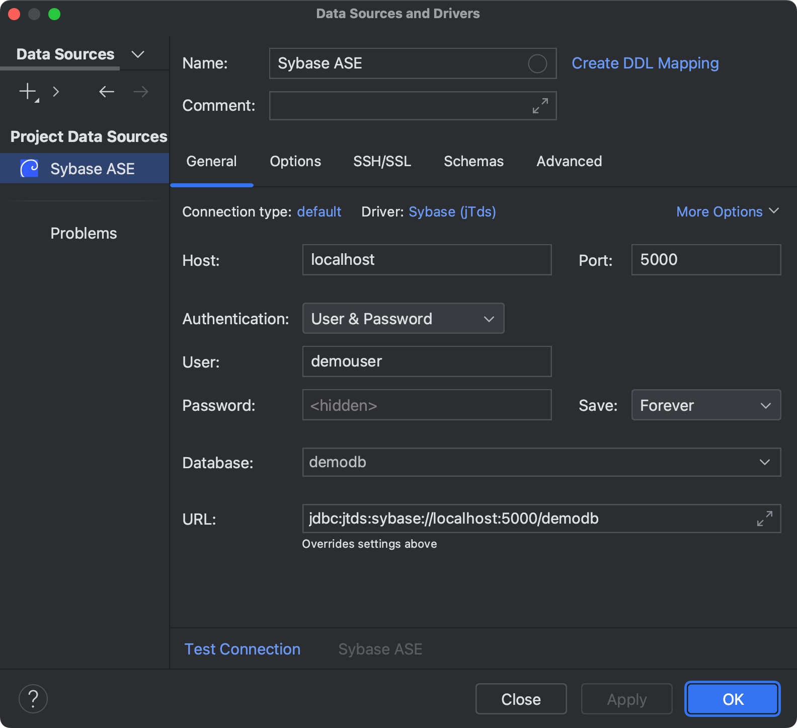 Sybase ASE DataGrip Documentation