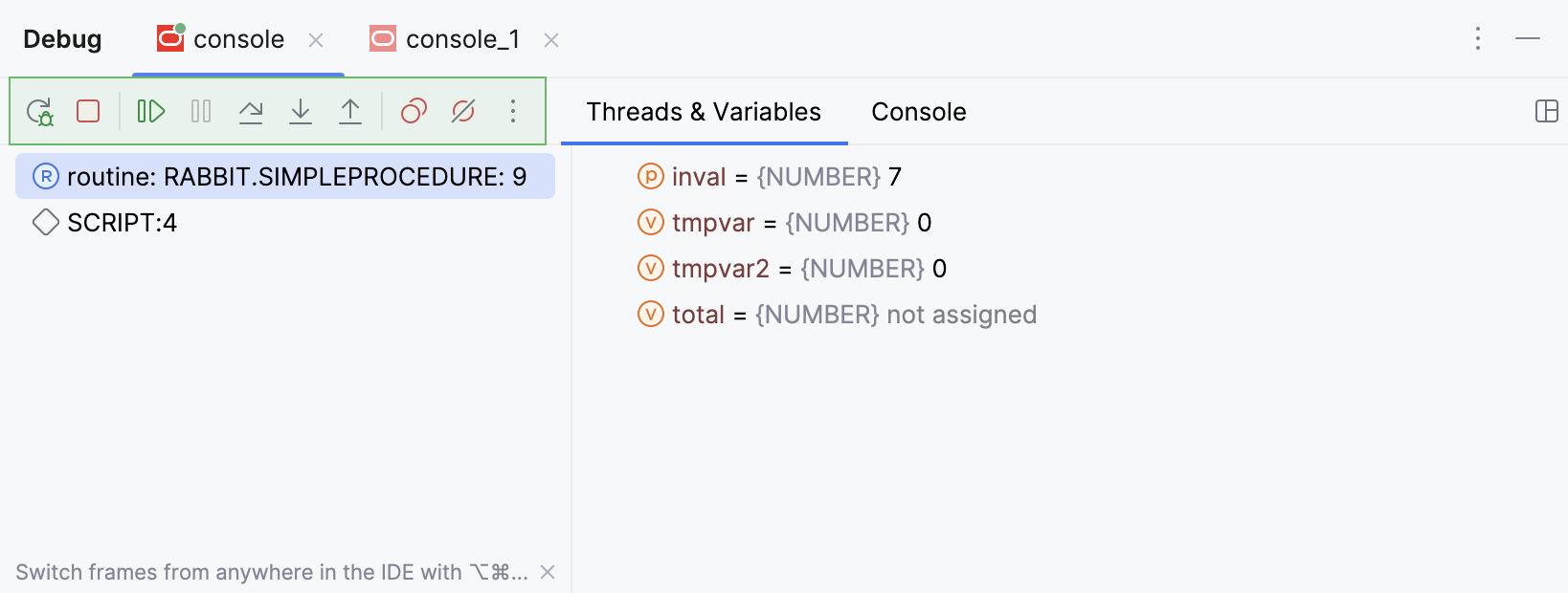 The Debugger Toolbar The Debugger Toolbar