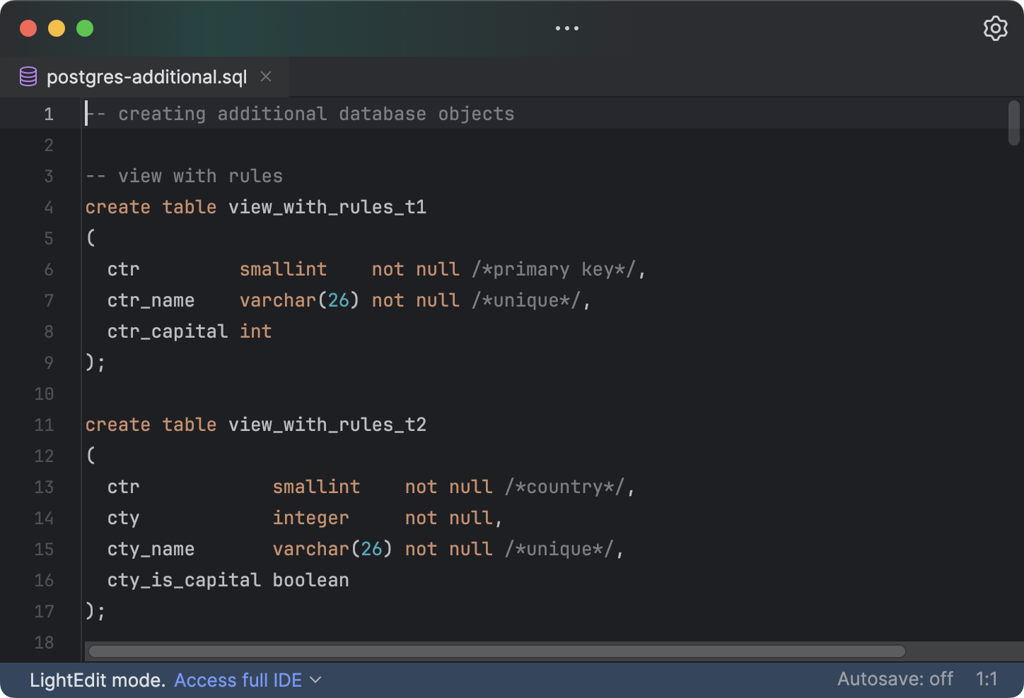 LightEdit mode | DataGrip Documentation