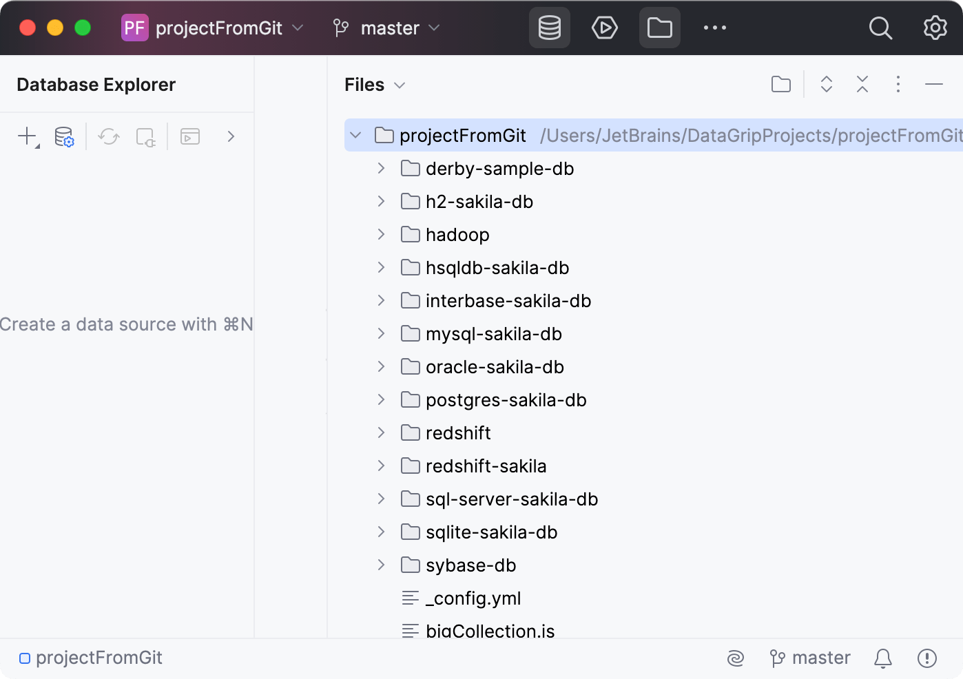 New project with closed files in its root directory New project with closed files in its root directory