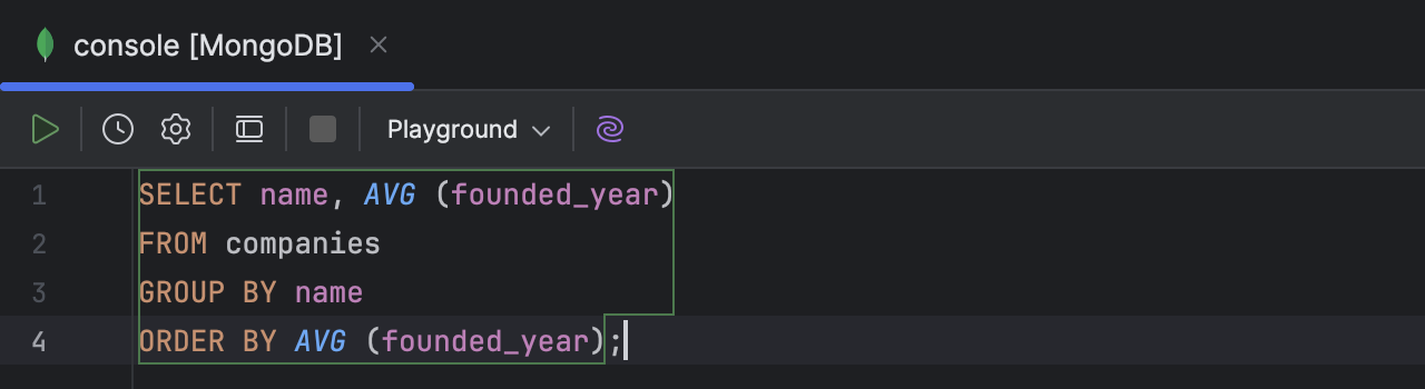 SQL for MongoDB | DataGrip Documentation