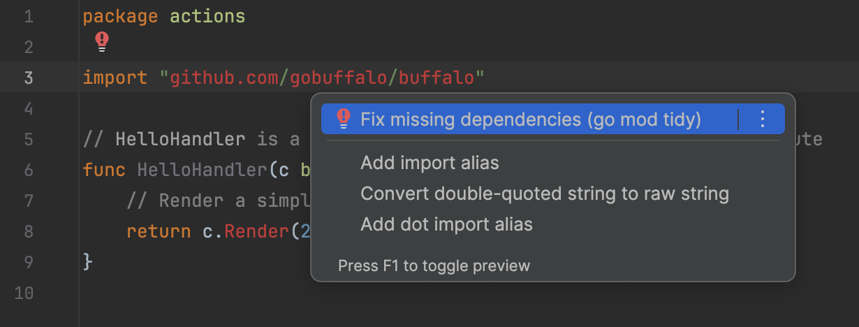 Go | IntelliJ IDEA Documentation