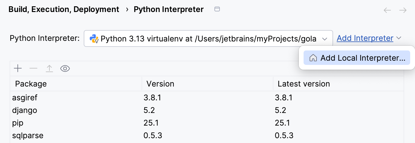 Interpreter path