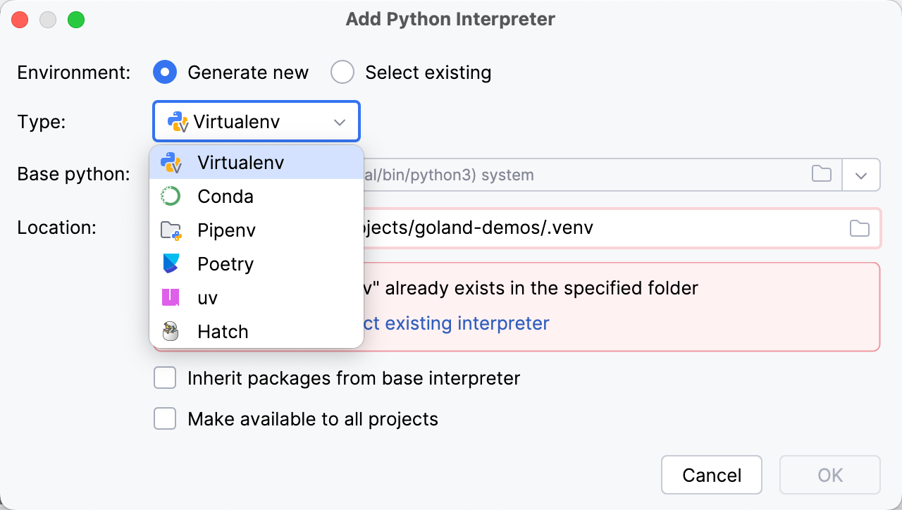 python-project-inherit-global-site-packages