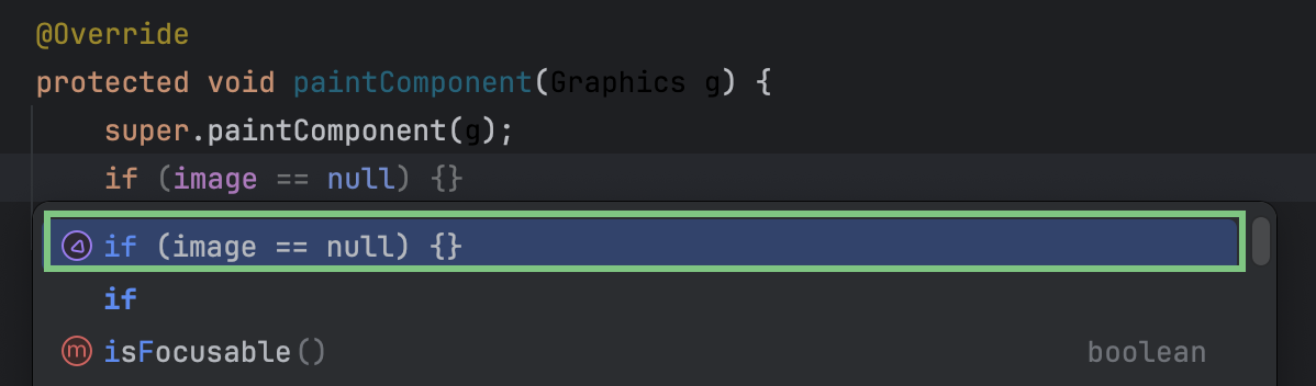 Full Line code completion | IntelliJ IDEA Documentation