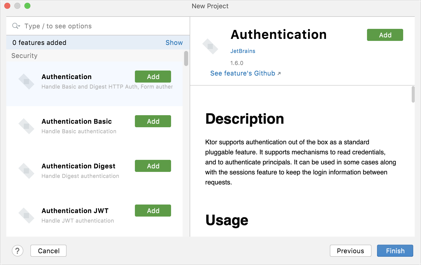 Creating a new Ktor project