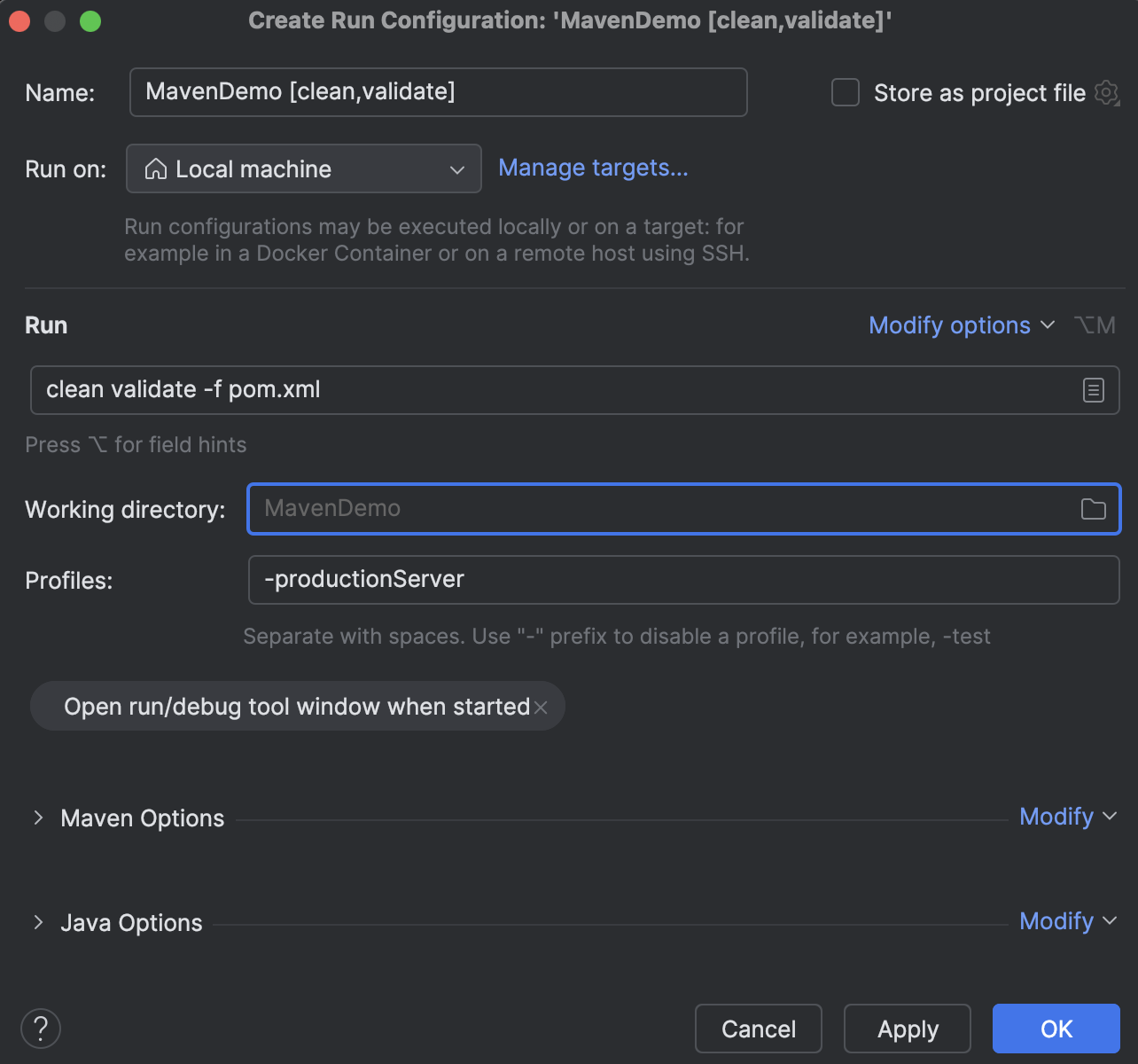 Maven goals | IntelliJ IDEA Documentation