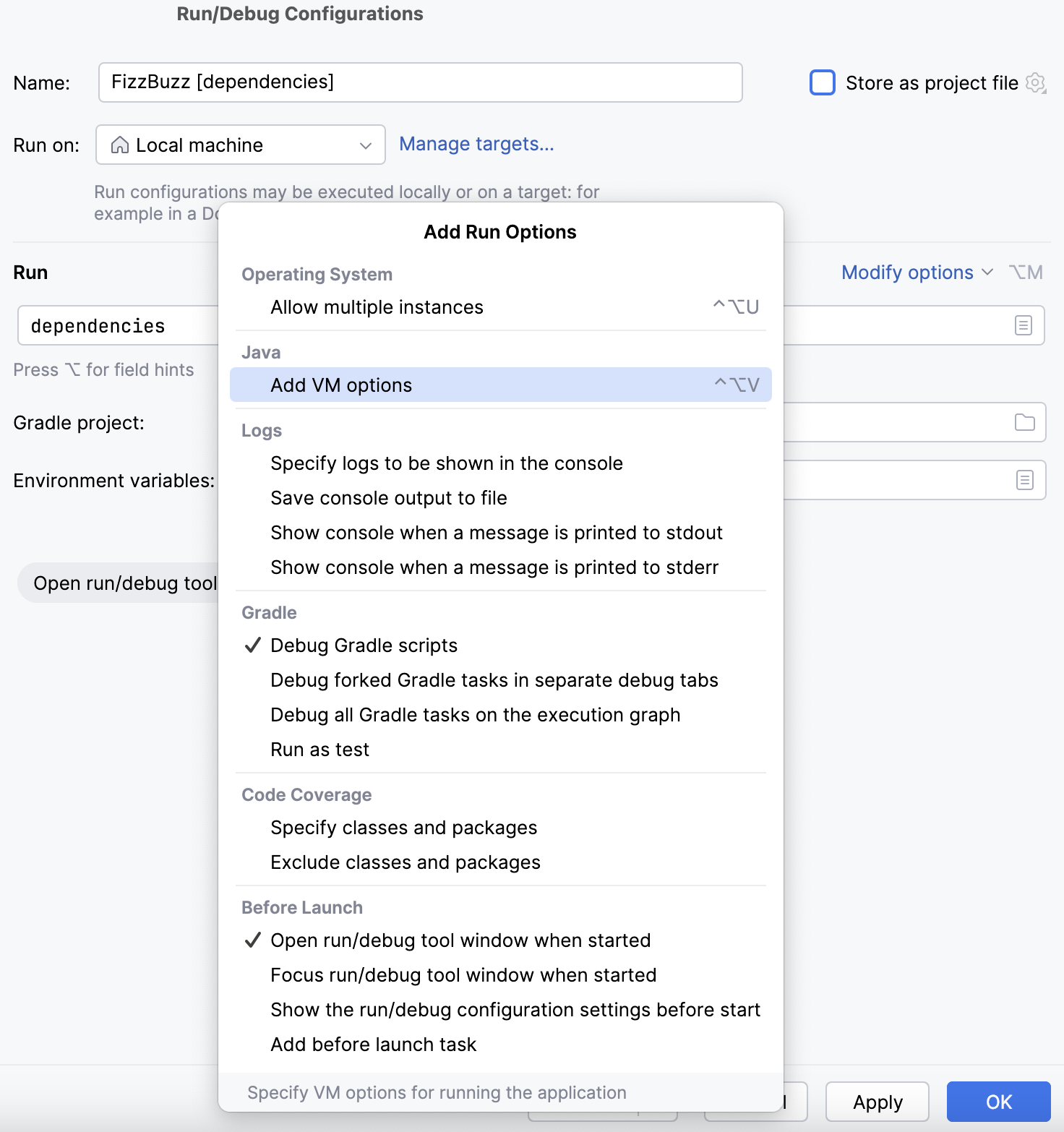 Gradle configuration settings Gradle configuration settings