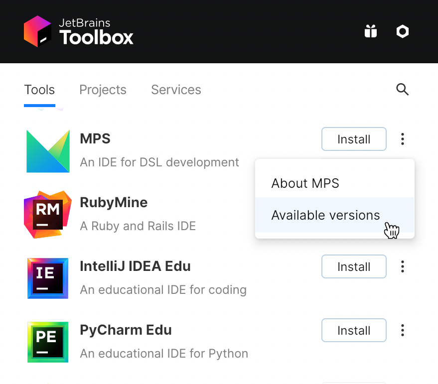 MPS in the Toolbox app MPS in the Toolbox app