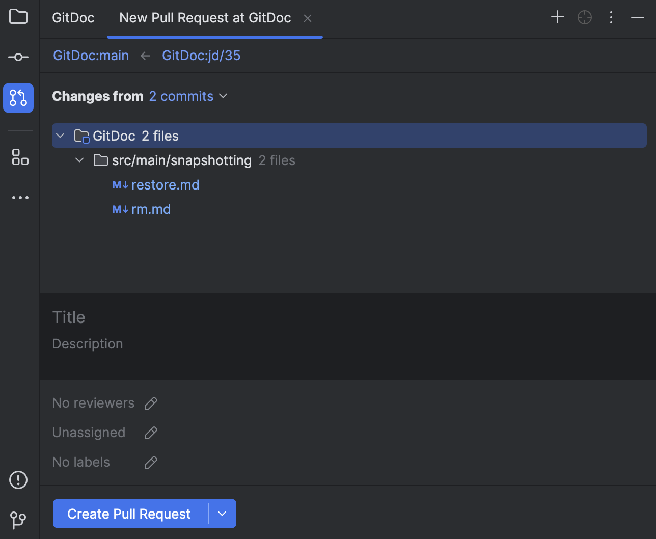 使用 GitHub pull requests | IntelliJ IDEA 文档