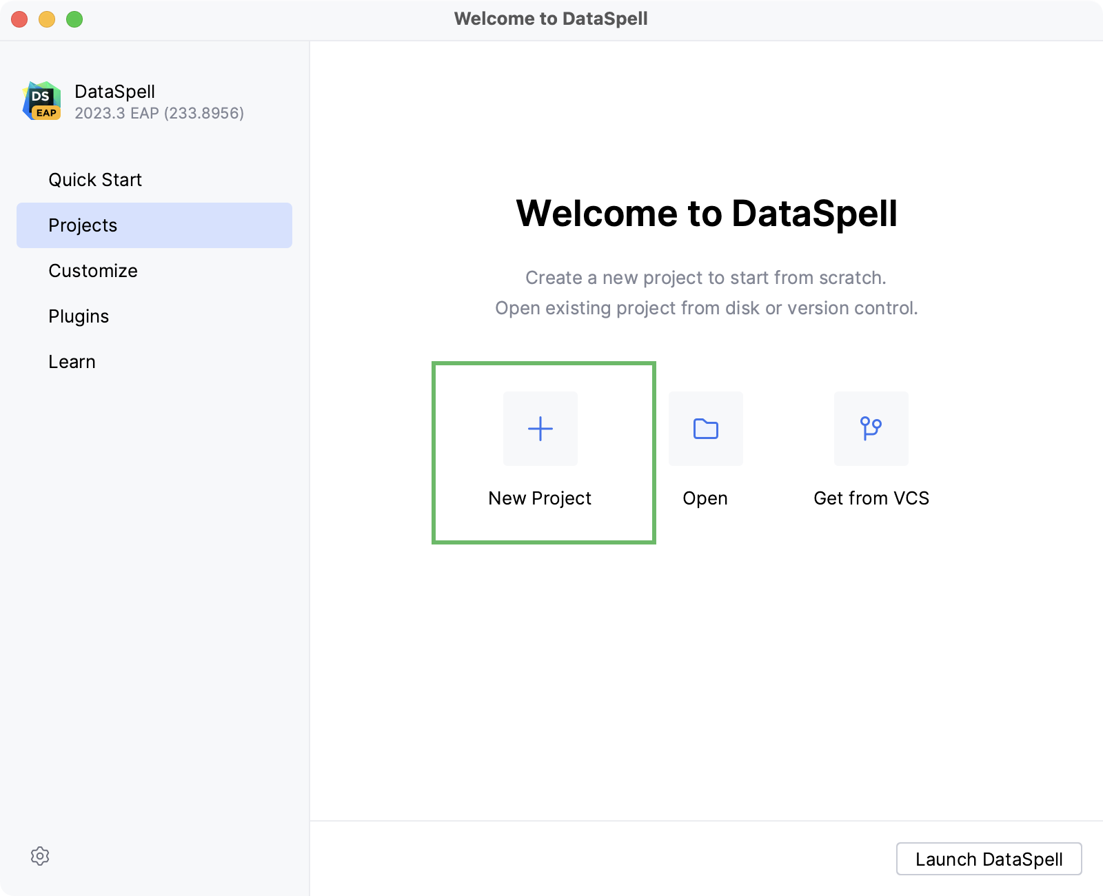 Create a new project Create a new project