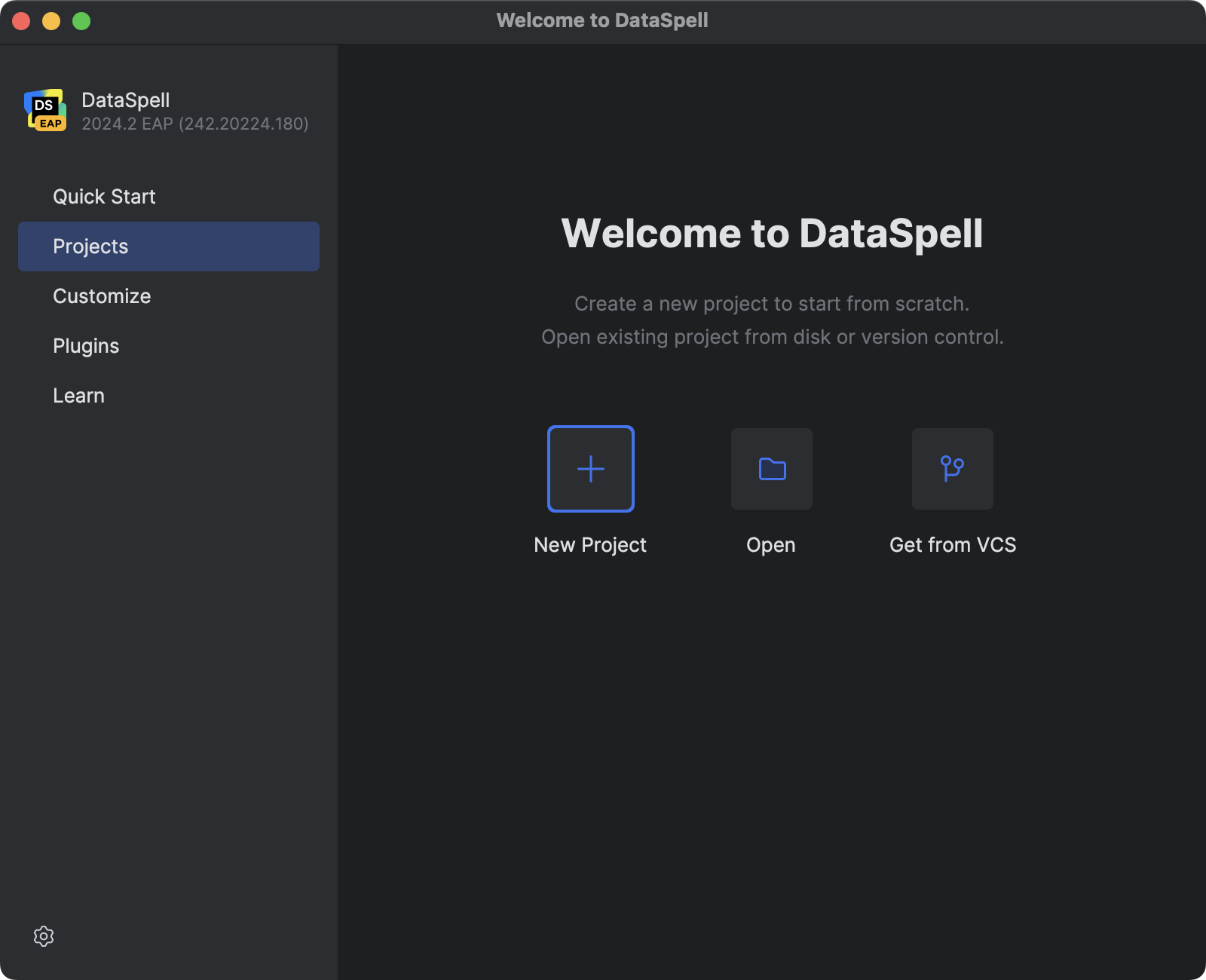 Run DataSpell for the first time | DataSpell Documentation