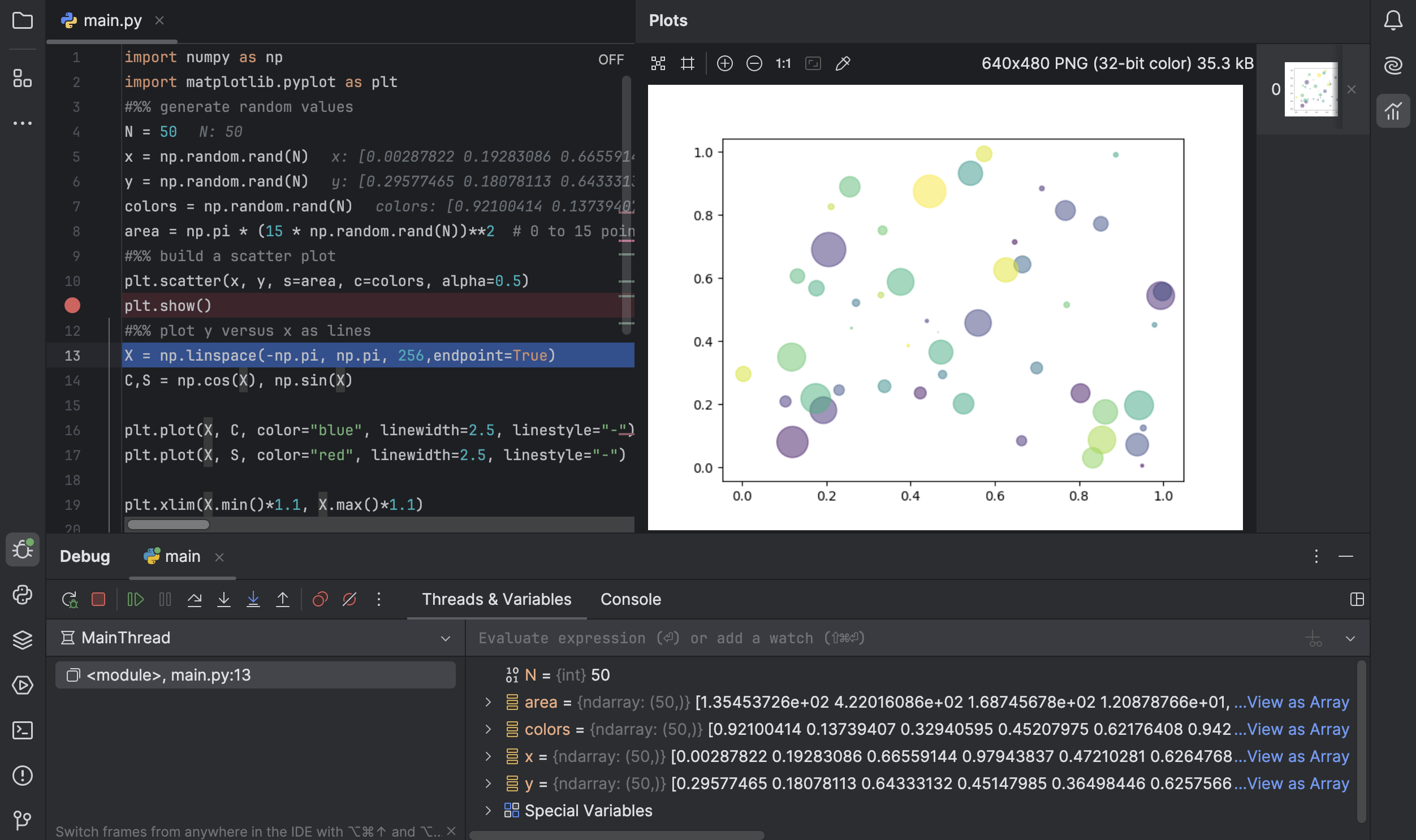 Scientific features | PyCharm Documentation