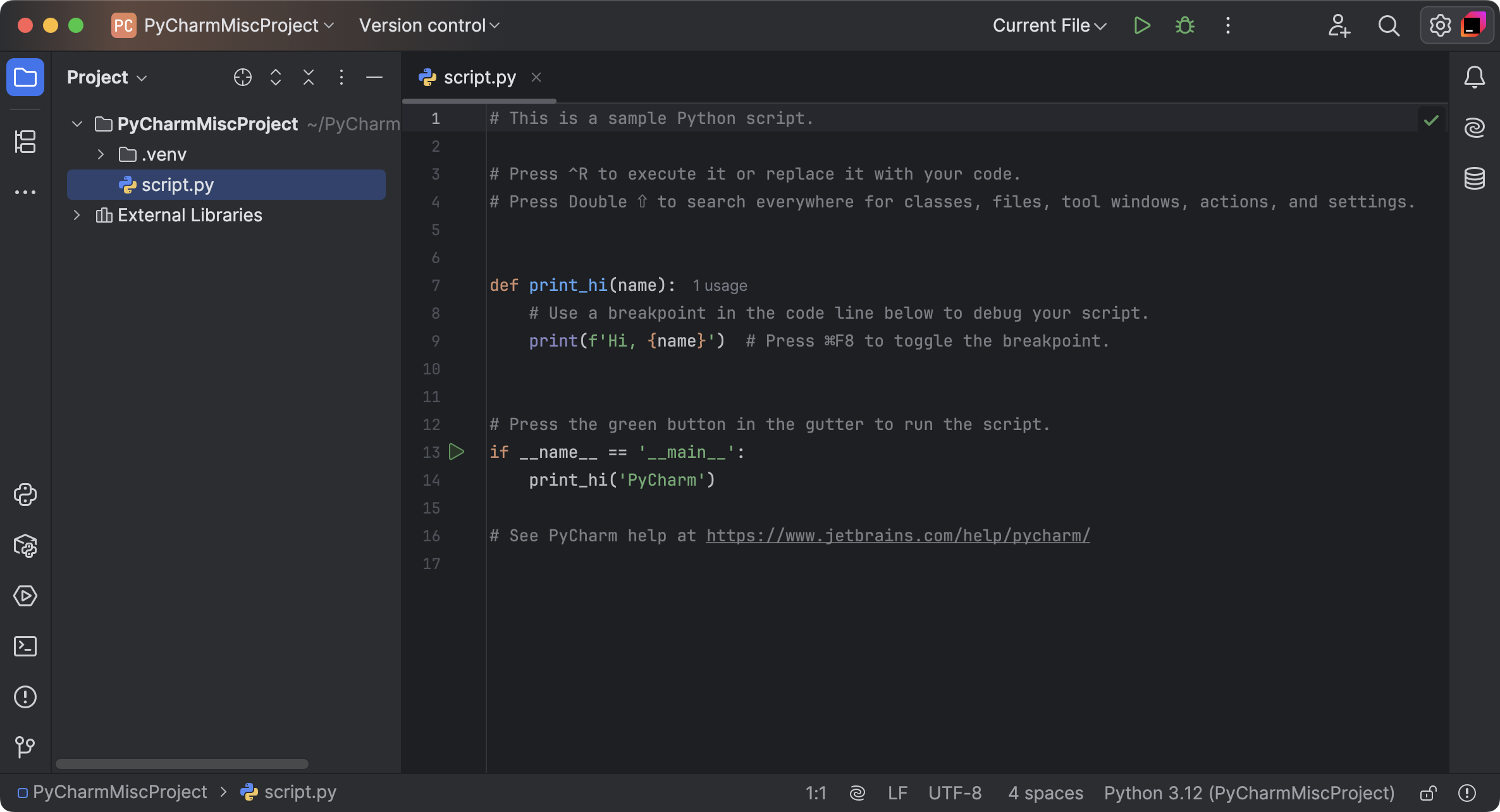 Quick start guide | PyCharm Documentation
