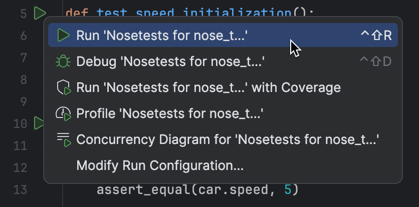 Suggested run/debug configuration for a test framework
