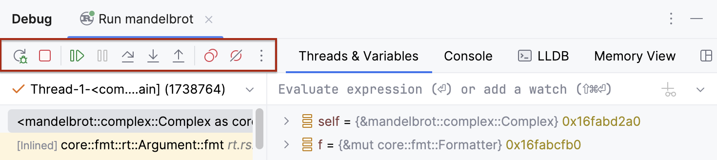 The Debugger Toolbar The Debugger Toolbar