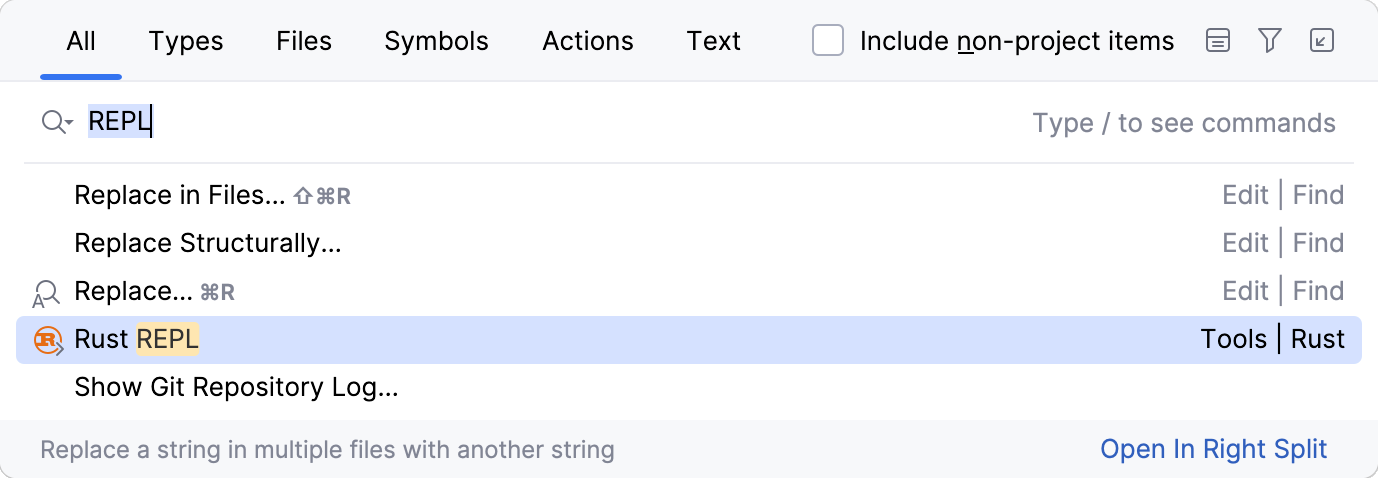 REPL in the Search Everywhere dialog REPL in the Search Everywhere dialog