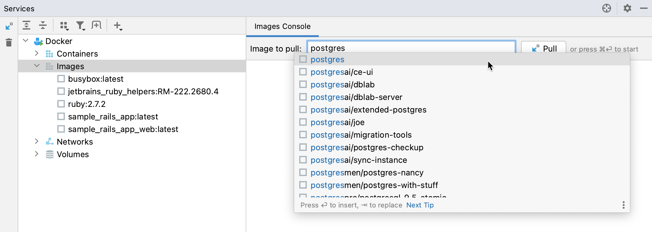 Pull the Docker image with PostgreSQL Pull the Docker image with PostgreSQL