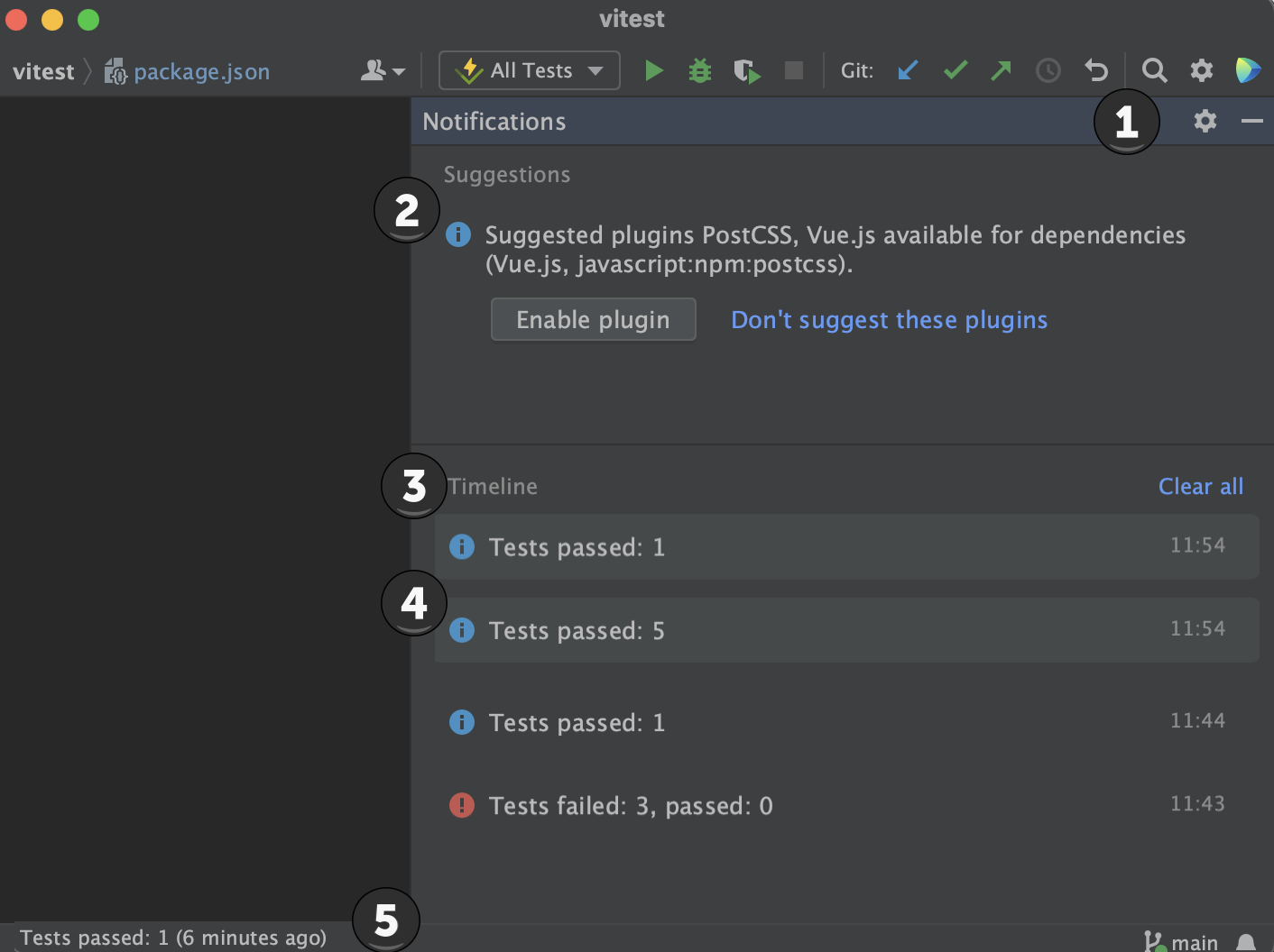 Notifications tool window Notifications tool window