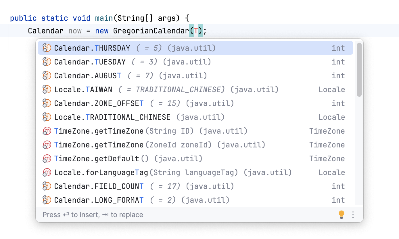 smart type completion second call