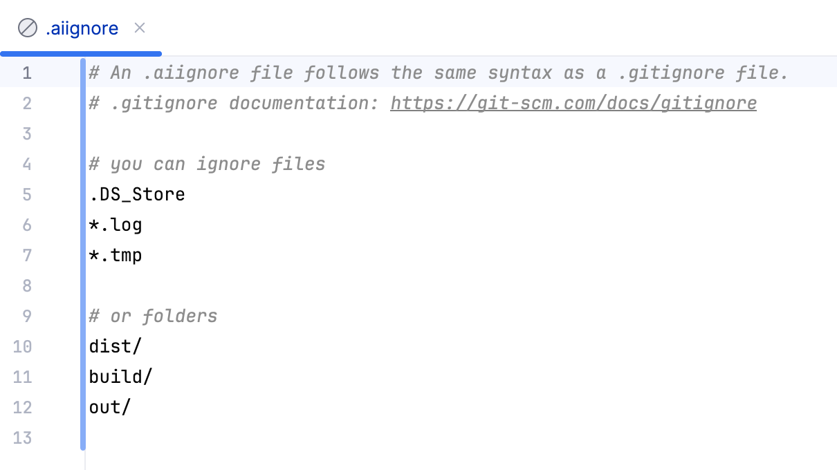 Add restricted files and folders to the .aiignore file Add restricted files and folders to the .aiignore file