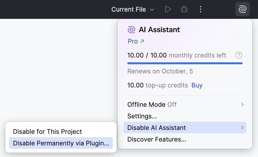 Disable Permanently via Plugin Disable Permanently via Plugin