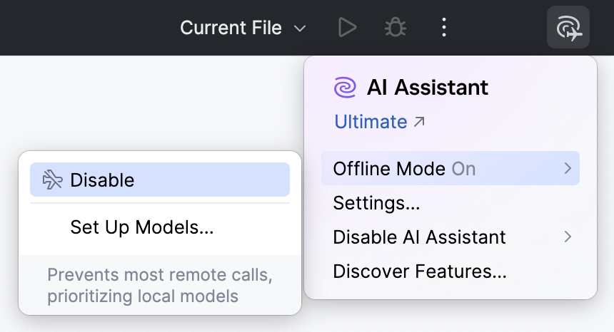 Disable offline mode Disable offline mode