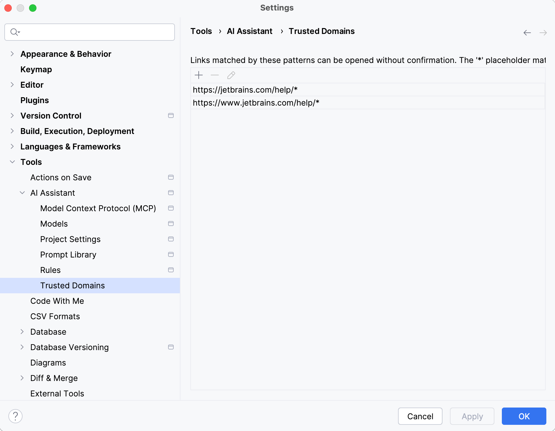 AI Assistant trusted domains AI Assistant trusted domains