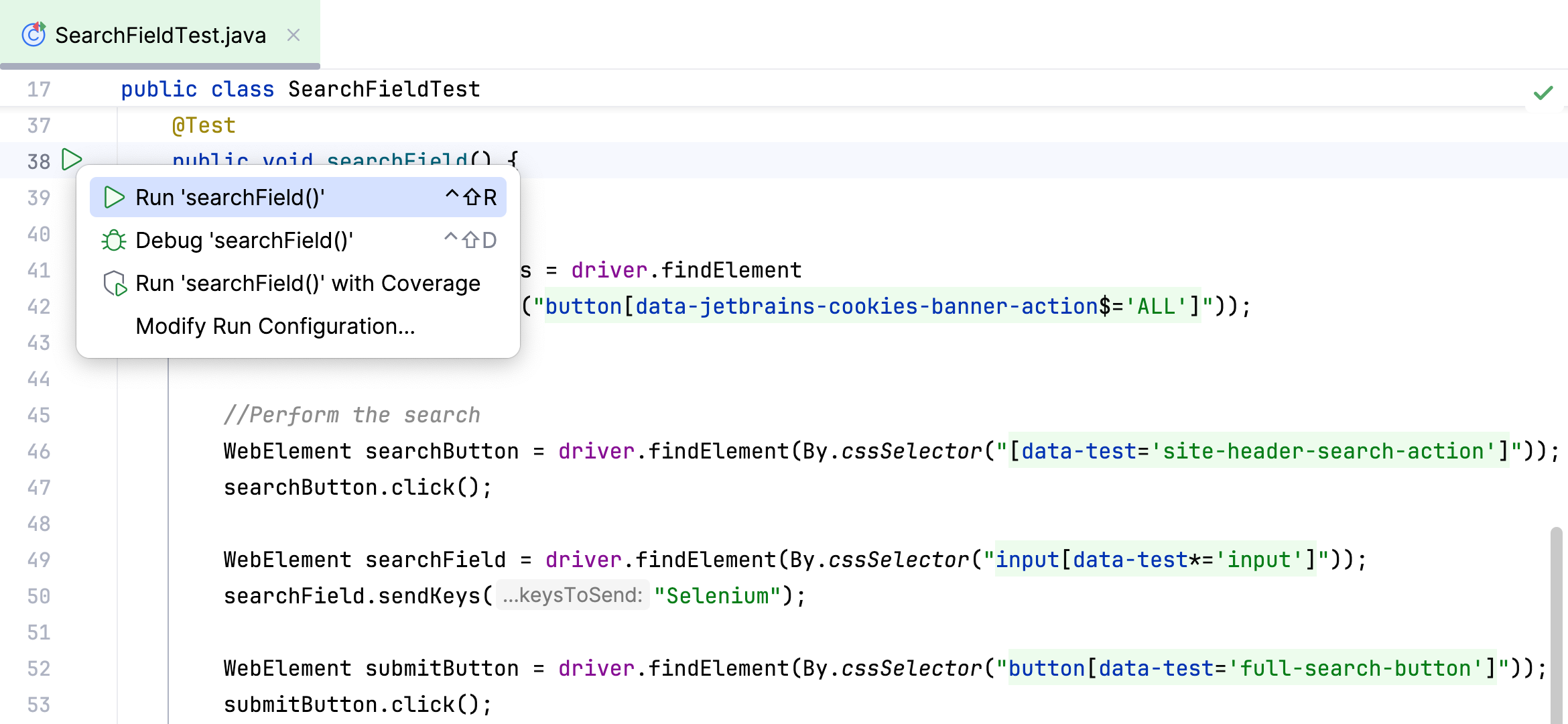 Viewing tests Viewing tests