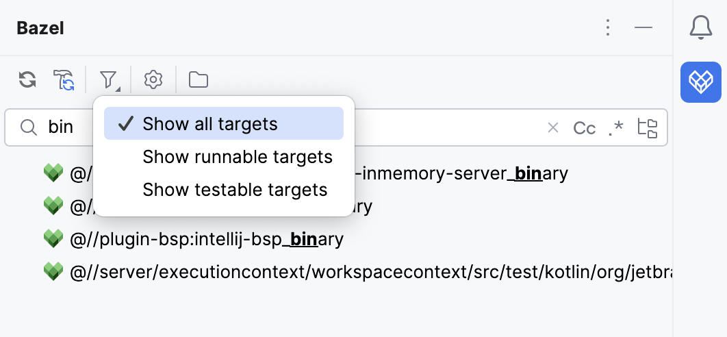 重新同步弹出窗口和 Bazel 工具窗口 重新同步弹出窗口和 Bazel 工具窗口