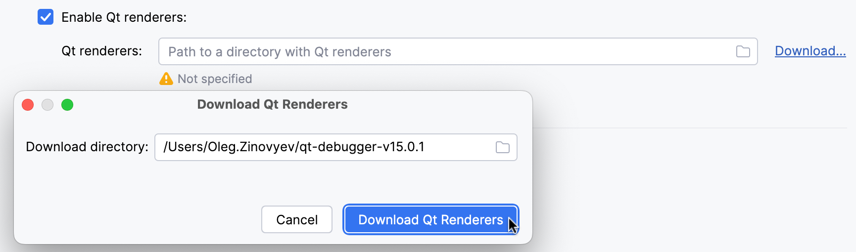 Download Qt renderers