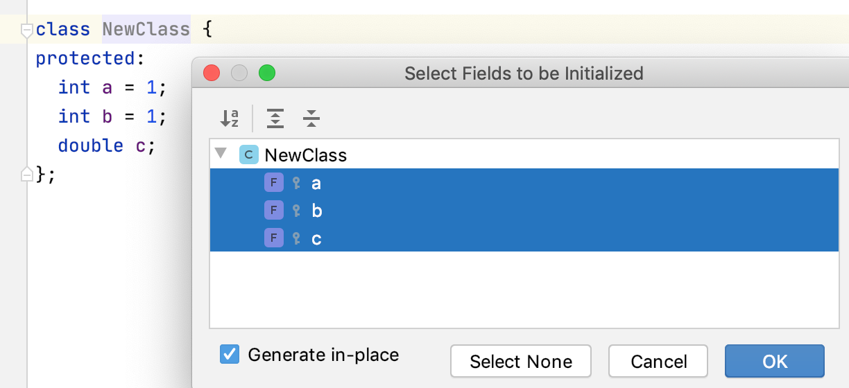 Generate constructor Generate constructor