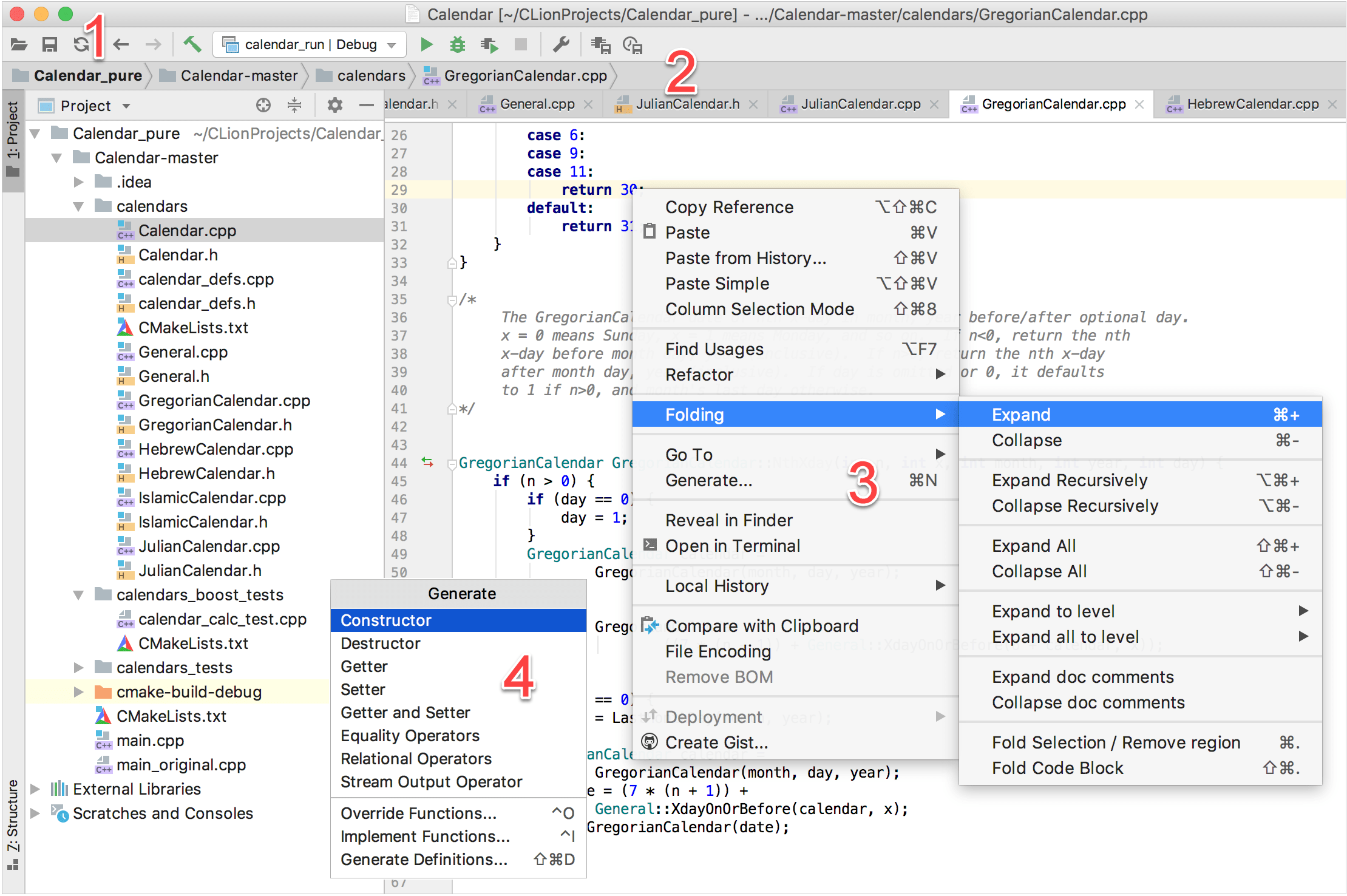 Main elements of the IDE window Main elements of the IDE window