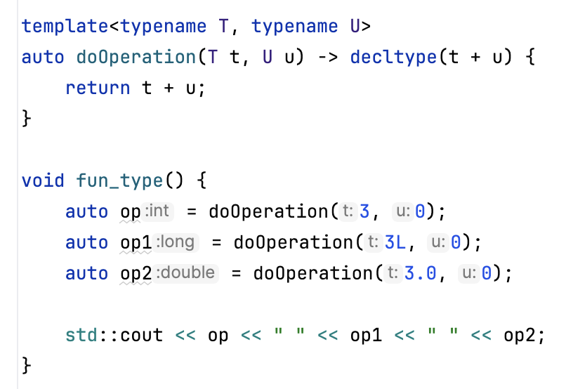 Type name hints for auto variables Type name hints for auto variables