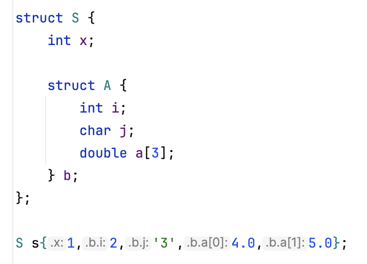 Parameter name hints in aggregate initialization Parameter name hints in aggregate initialization