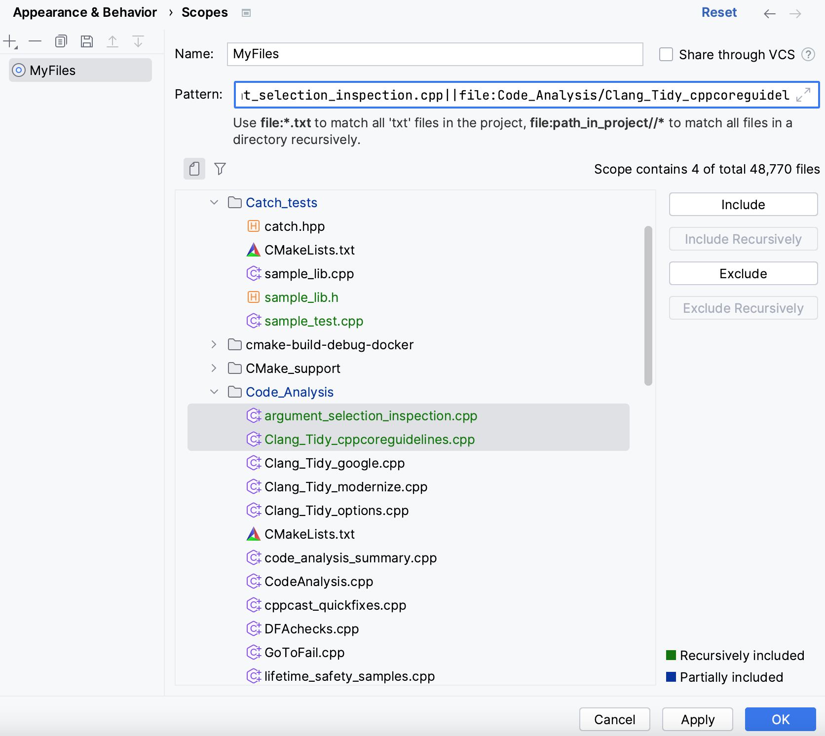 A new scope with added files and folders A new scope with added files and folders