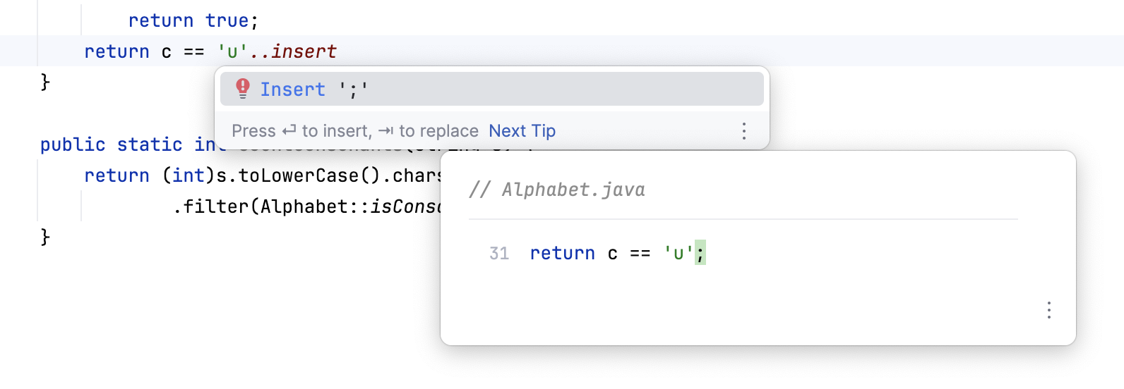 Search in command completion