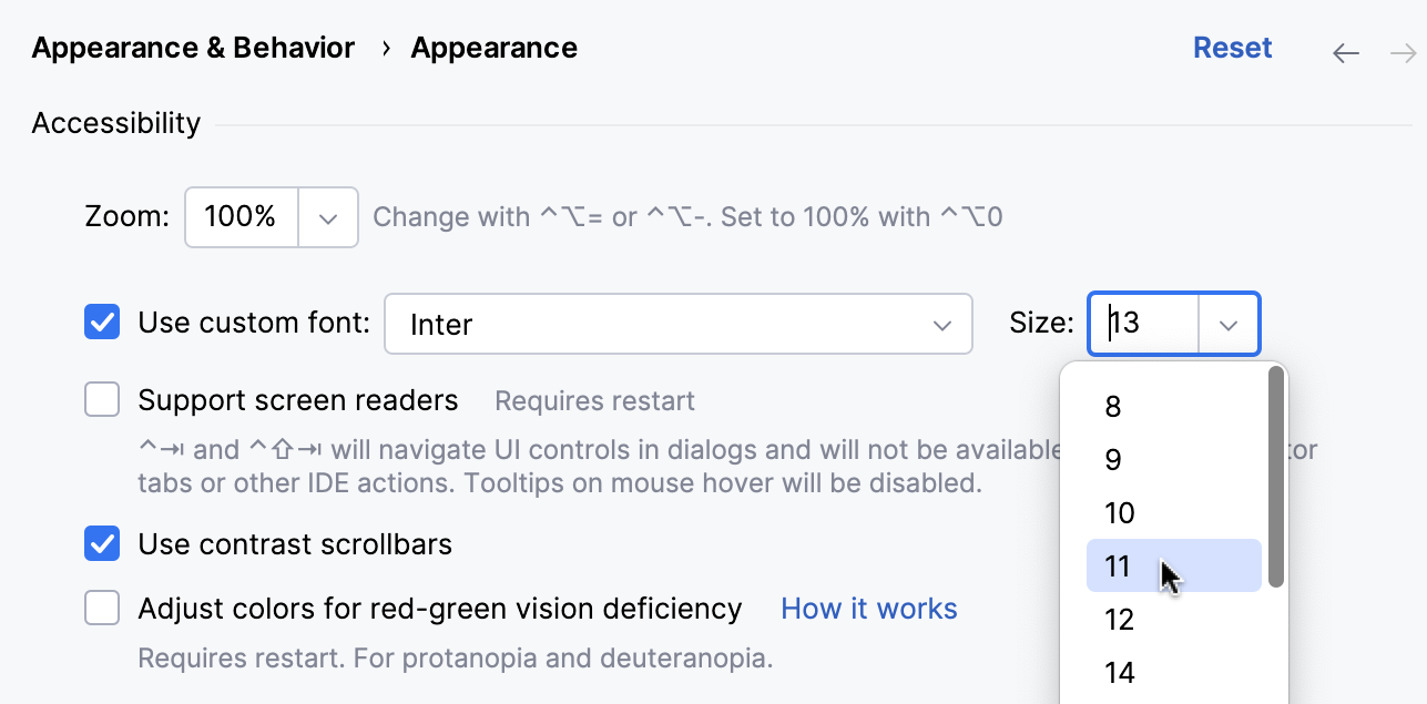 Changing font size for UI icons and text Changing font size for UI icons and text