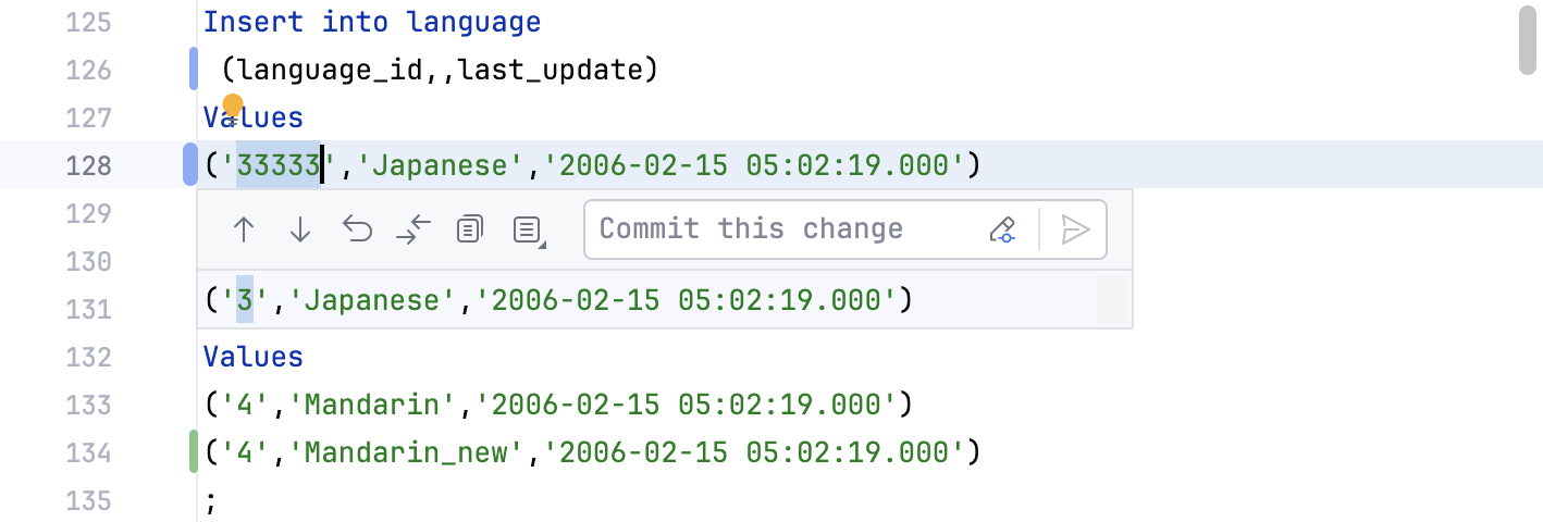 The modified line marker and toolbar