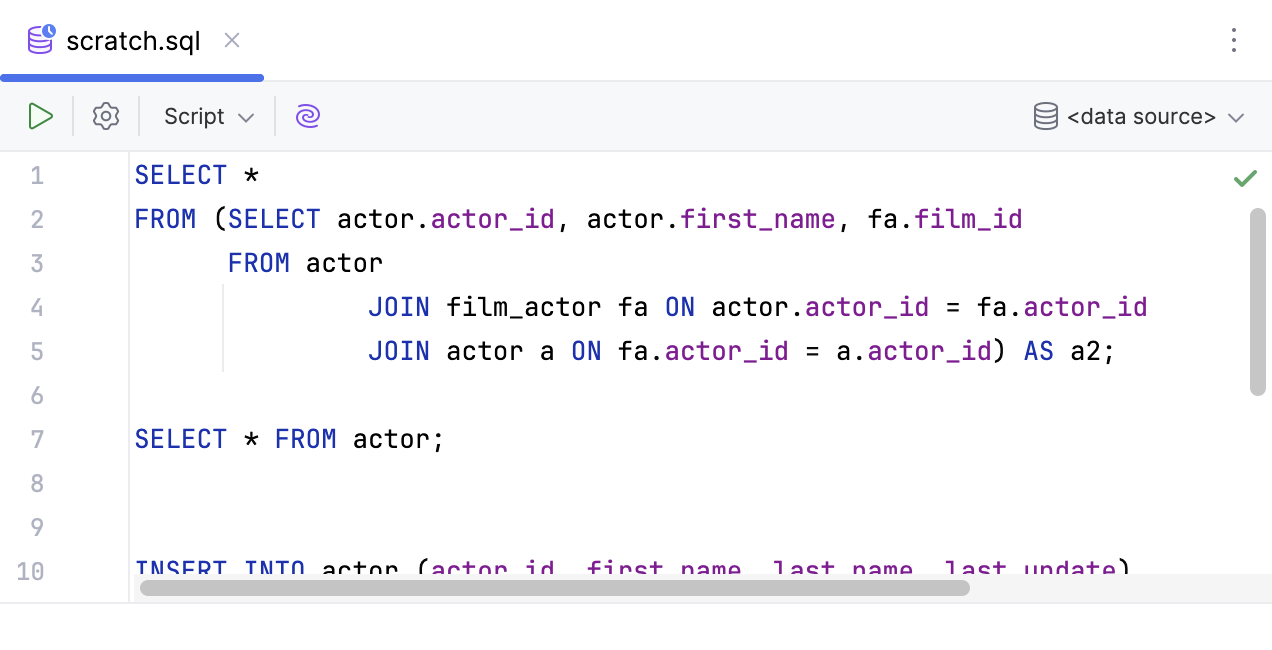 Scratch file in a code editor tab Scratch file in a code editor tab