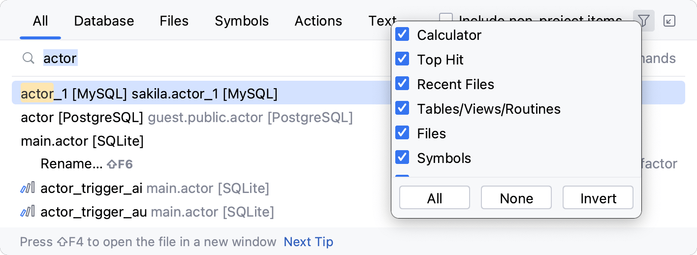 定义 Search Everywhere 的范围