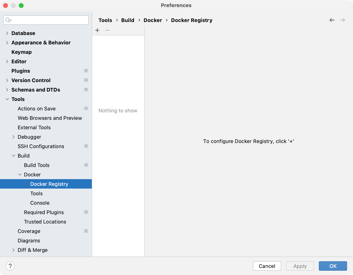 Docker Registry settings Docker Registry settings