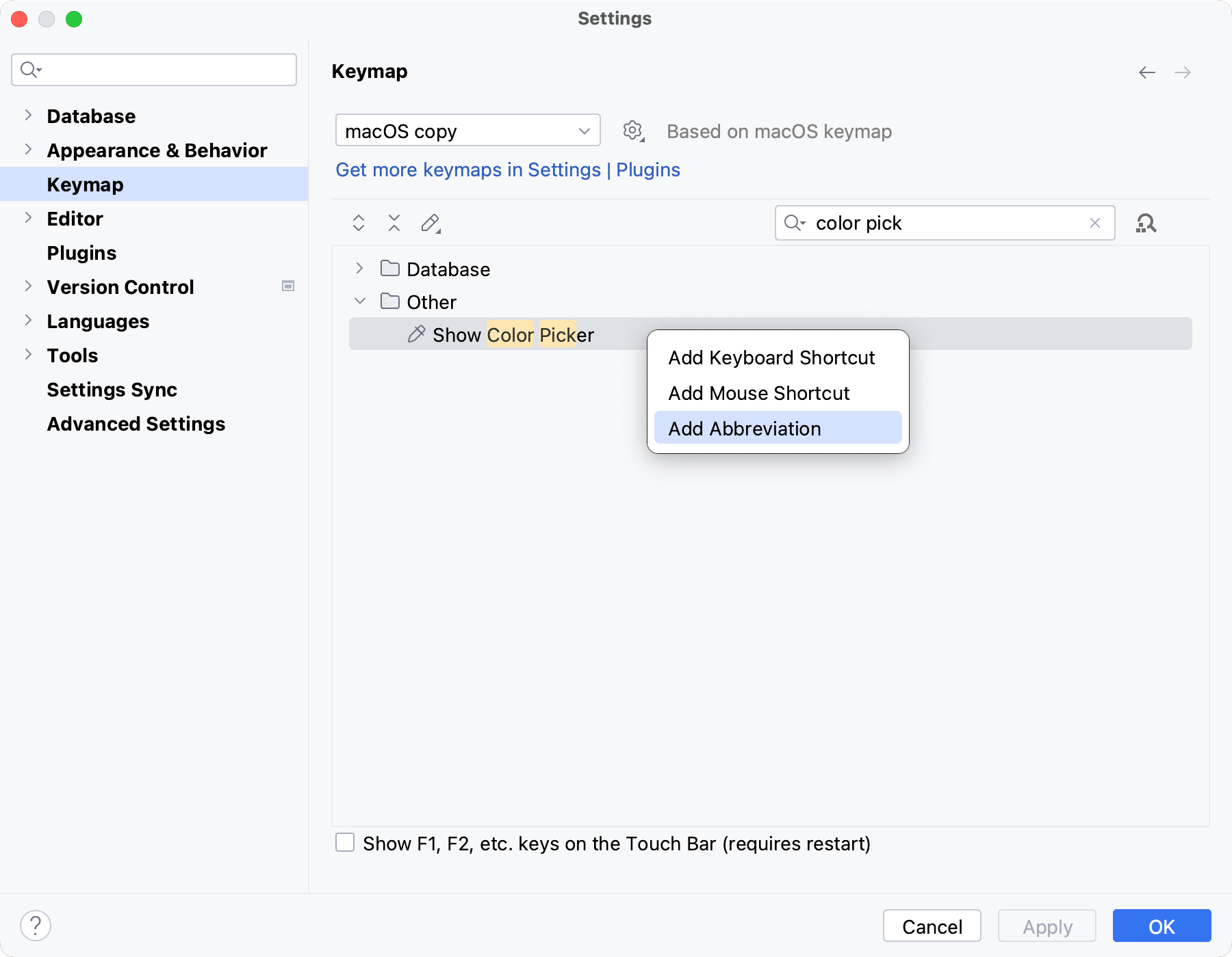 颜色选取器添加缩写