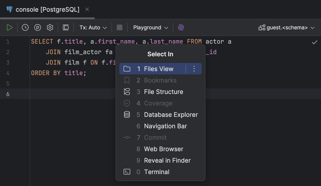Query consoles | DataGrip Documentation