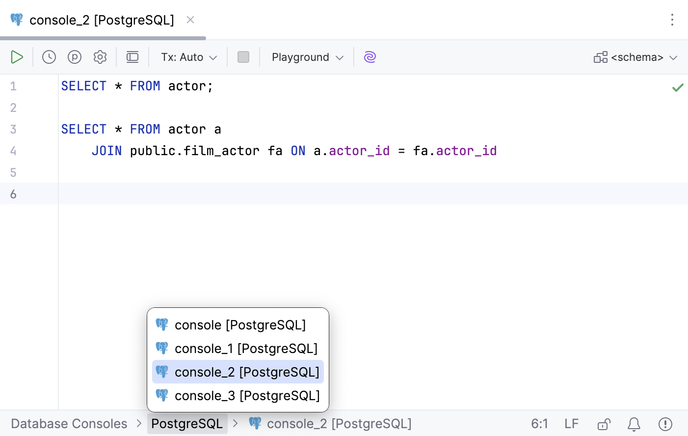 Navigate to a query console with the Navigation bar Navigate to a query console with the Navigation bar