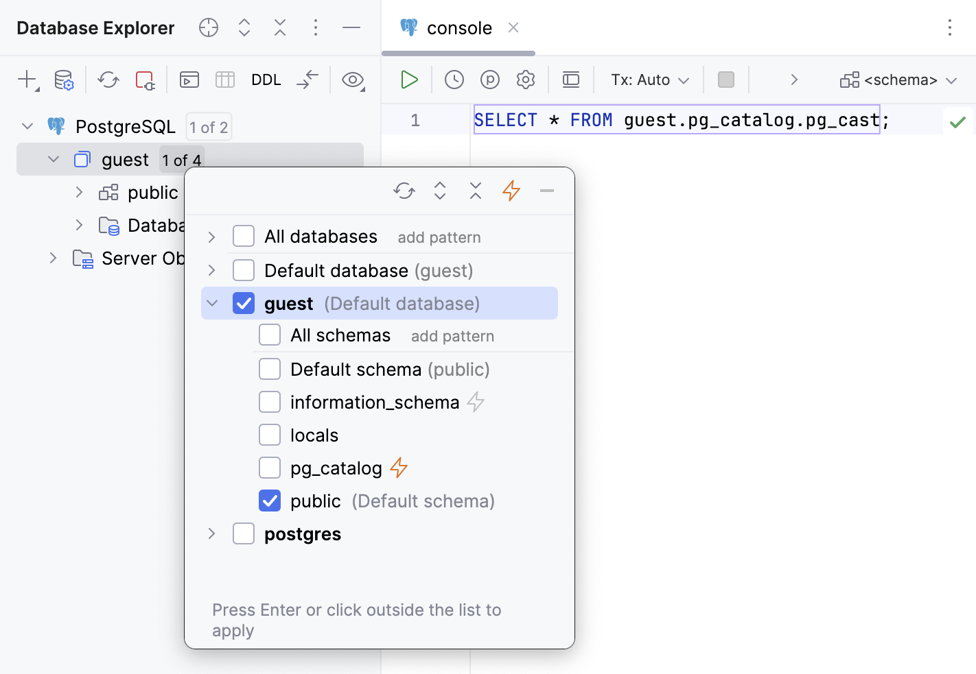 Show objects from system catalogs in coding assistance Show objects from system catalogs in coding assistance