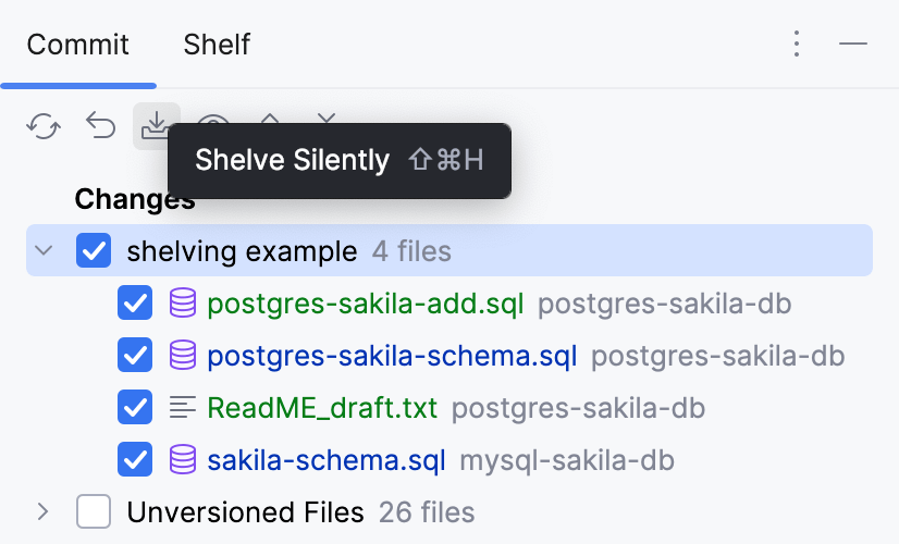 Shelving changes Shelving changes